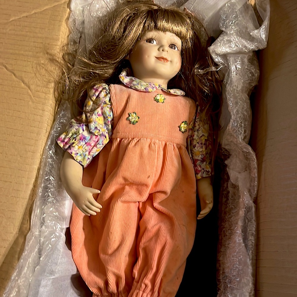 Antique glass doll,vintage collection.